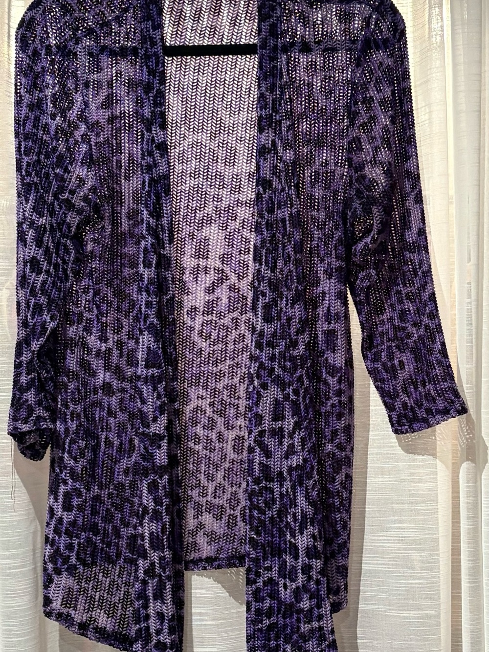 Aqua Purple Open-Front Knit Blazer